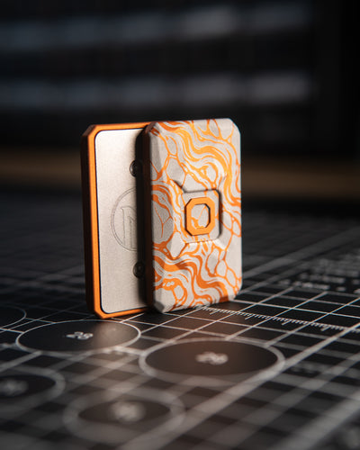 Echo Appa Tile Fidget Slider - Aluminum Ember Orange "Molten Core" Edition