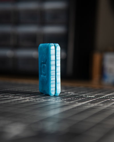 Echo Appa Pro Tile Fidget Slider - Blue "Dagon Scales" Resin
