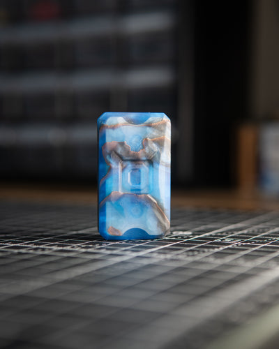 Echo Appa Pro Tile Fidget Slider - Maker's Choice, Blue Resin Copper Net Infused