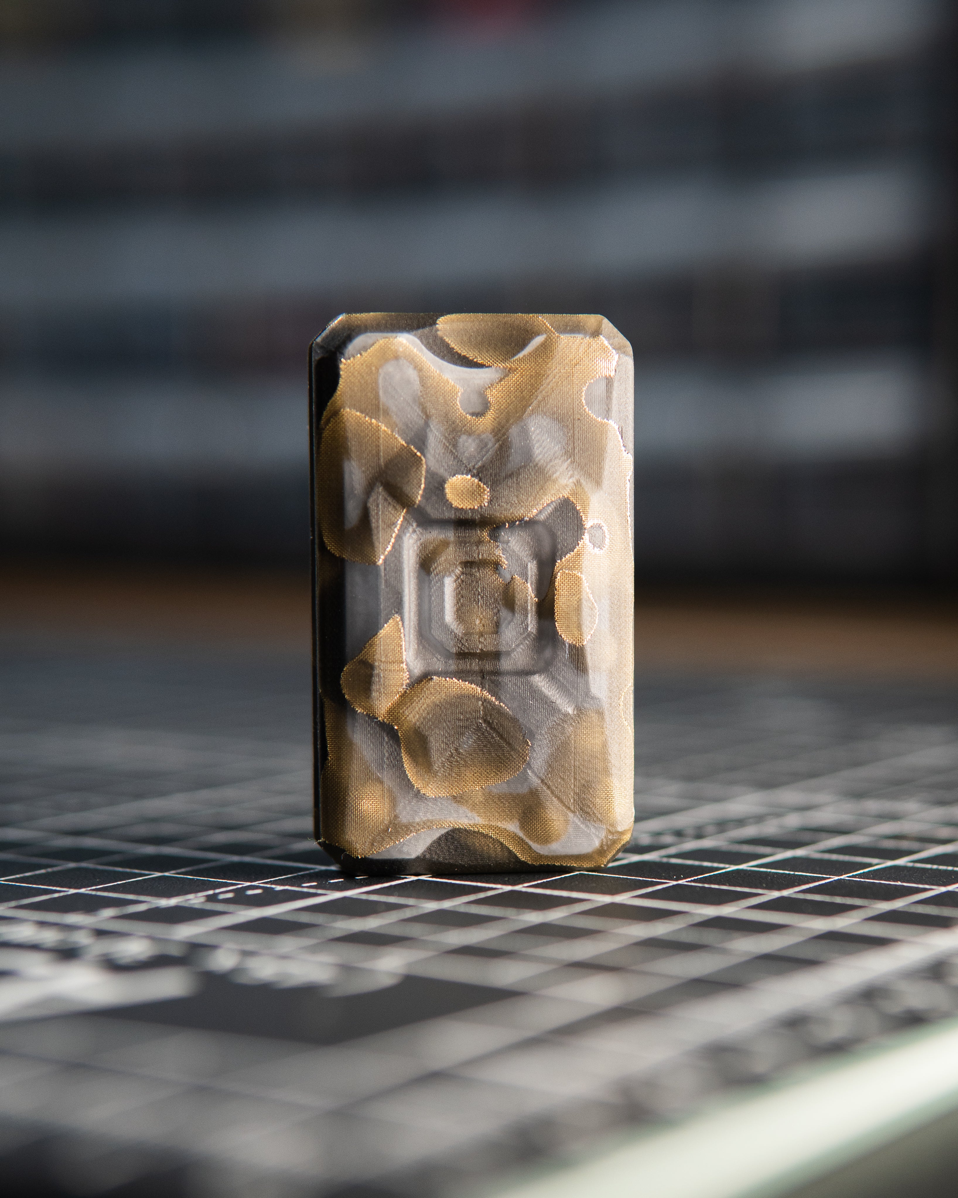 Echo Appa Pro Tile Fidget Slider - Maker's Choice, Raffir Noble Brass & Copper Infused Composite