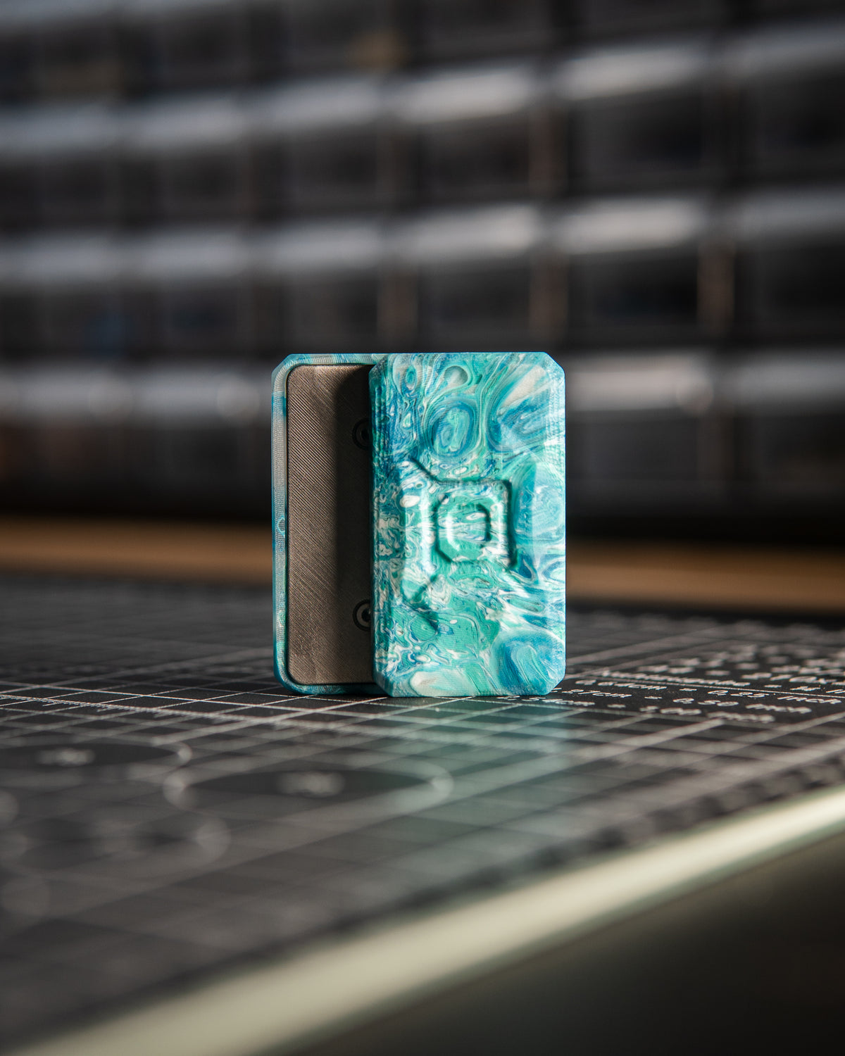 Echo Appa Pro Tile Fidget Slider - Resin Blue Swirl