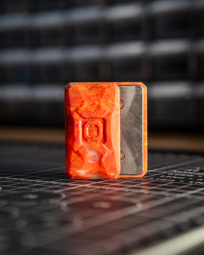 Echo Appa Pro Tile Fidget Slider - Resin Orange Swirl