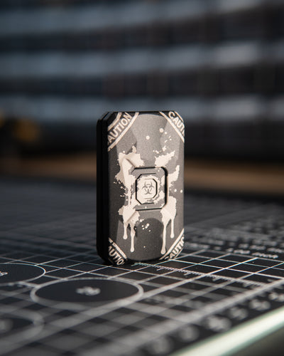 Echo Appa Tile Fidget Slider - Aluminum Black, "Biohazard" Edition