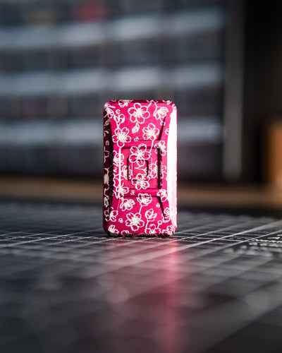 Echo Ergo Tile Fidget Slider - Maker's Choice, Aluminum Pink Azalea "Cherry Blossom" Edition