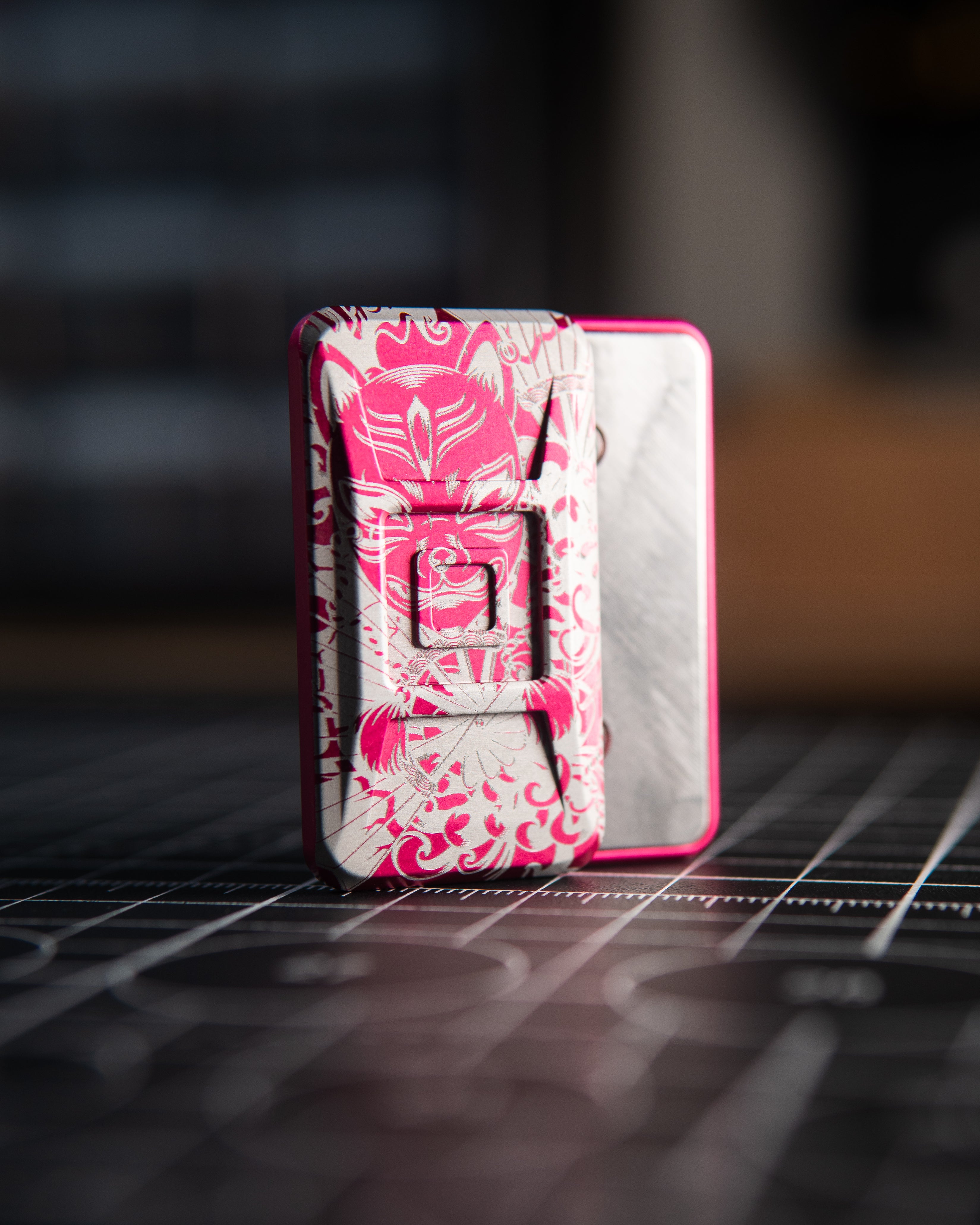 Echo Ergo Tile Fidget Slider - Maker's Choice, Aluminum Pink Azalea "Kitsune Spirit" Edition [1 of 1]