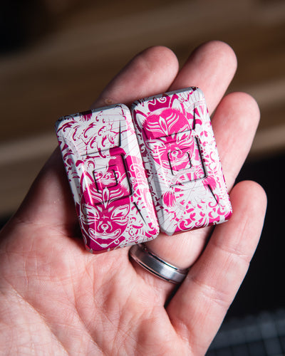 Echo Ergo Tile Fidget Slider - Maker's Choice, Aluminum Pink Azalea "Kitsune Spirit" Edition [1 of 1]