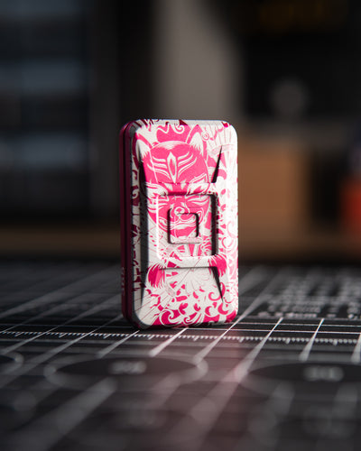 Echo Ergo Tile Fidget Slider - Maker's Choice, Aluminum Pink Azalea "Kitsune Spirit" Edition [1 of 1]