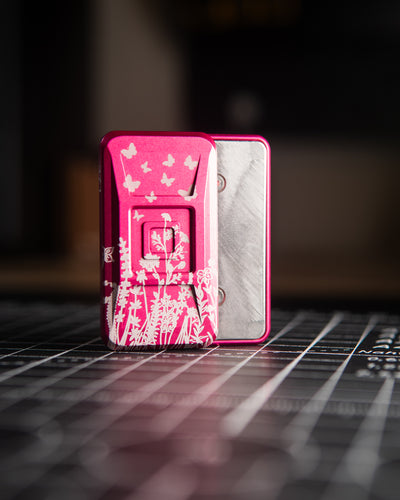 Echo Ergo Tile Fidget Slider - Maker's Choice, Aluminum Pink Azalea "Wildflower Ash" Edition