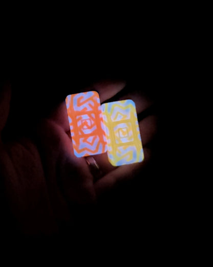 Echo Ergo Tile Fidget Slider - Maker's Choice, Metro Labyrinth Orange & White Glow