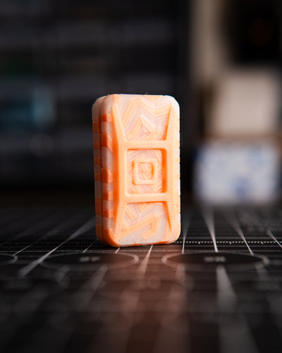 Echo Ergo Tile Fidget Slider - Maker's Choice, Metro Labyrinth Orange & White Glow
