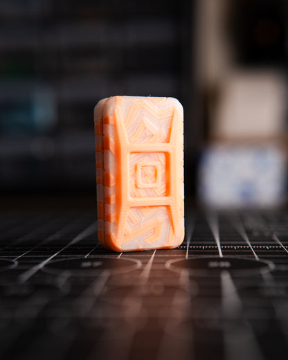 Echo Ergo Tile Fidget Slider - Maker's Choice, Metro Labyrinth Orange & White Glow