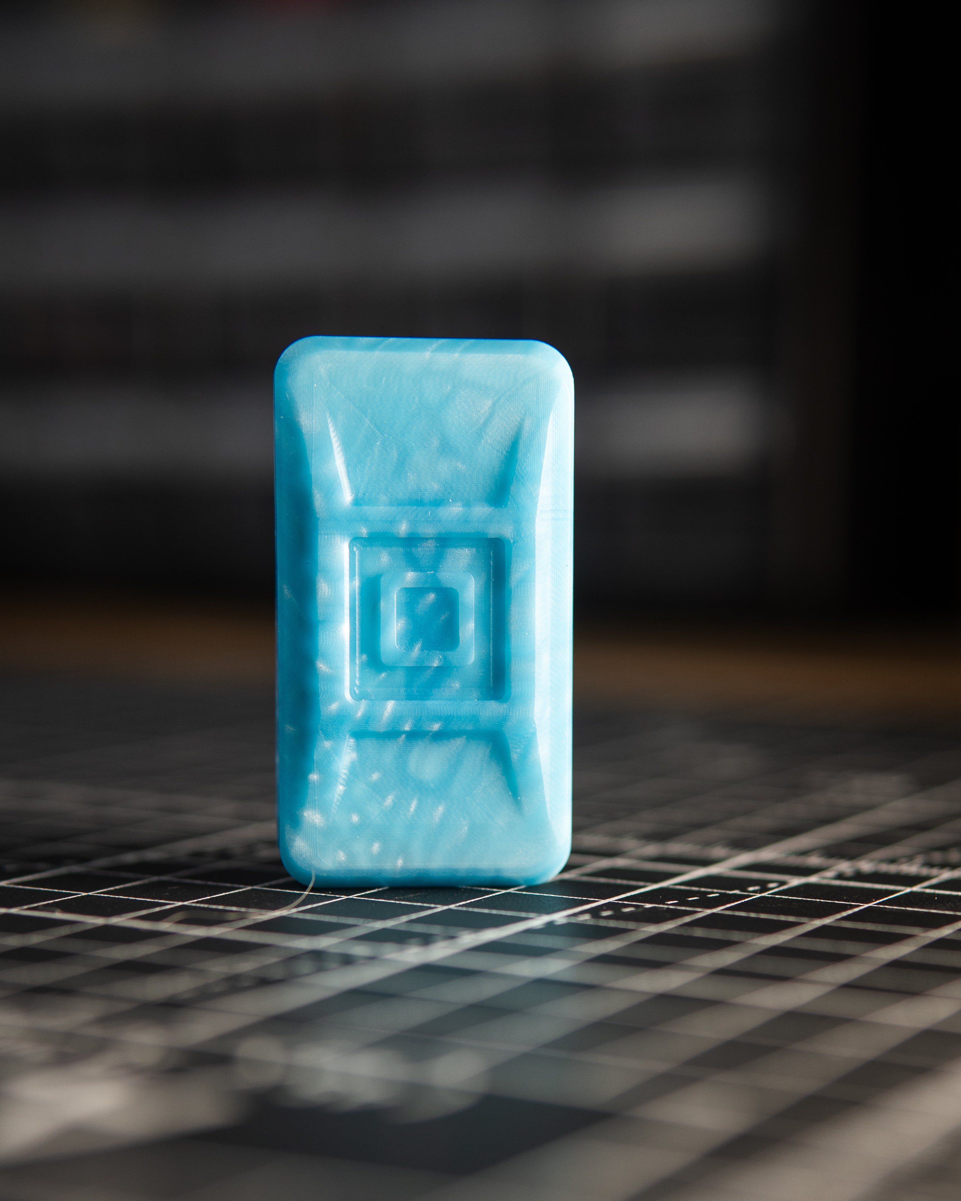 Echo Ergo Pro Tile Fidget Slider - Maker's Choice, Blue "Dragon Scales" Resin