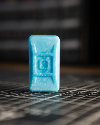 Echo Ergo Pro Tile Fidget Slider - Maker's Choice, Blue "Dragon Scales" Resin