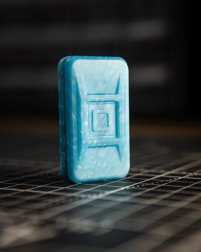 Echo Ergo Pro Tile Fidget Slider - Maker's Choice, Blue "Dragon Scales" Resin