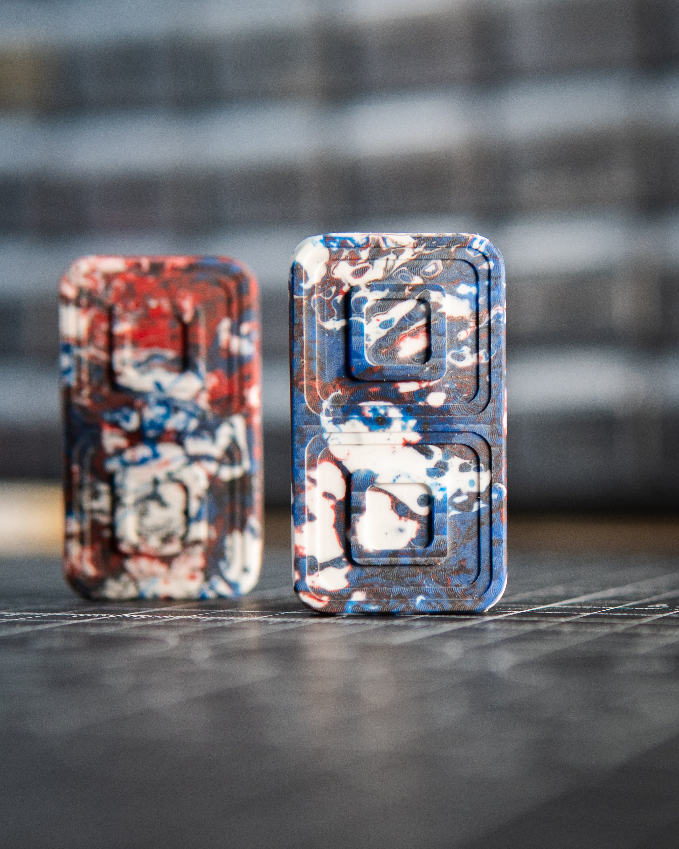 Echo Pro Tile Fidget Slider - Maker's Choice, Red/White/Blue Resin