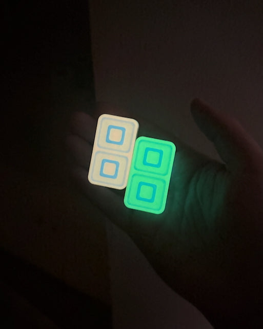 Echo Tile Fidget Slider - Maker's Choice, Yellow & Blue Glow PLA