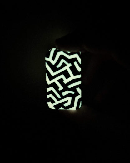 Delta Tile Fidget Slider - Metro Labyrinth, Glow Orange/Black