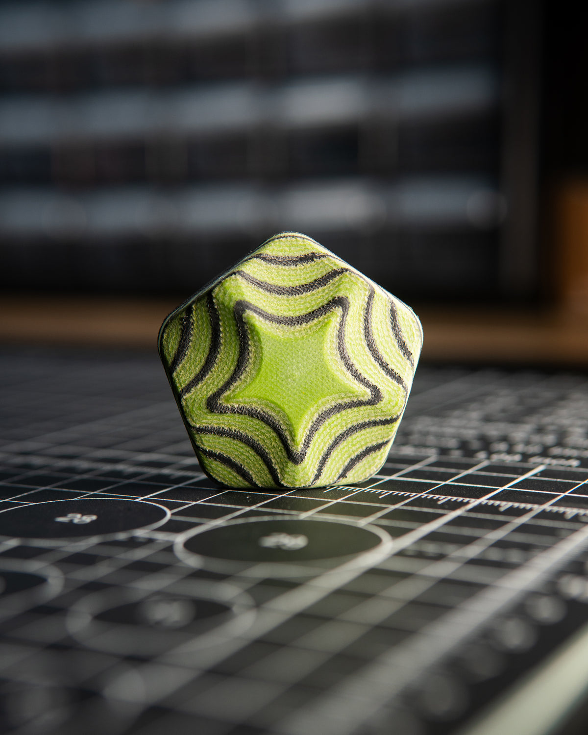 The ISO - Silent Magnetic Haptic Coin (AmeraGrip Lime Green G10 & Black)