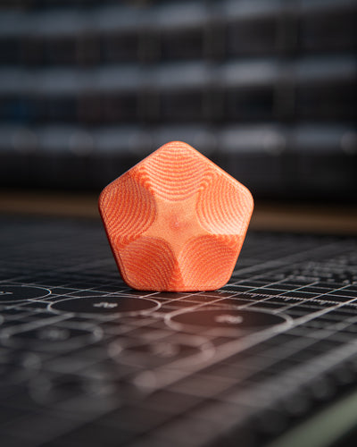 The ISO - Silent Magnetic Haptic Coin (Bengal Orange Linen Micarta)