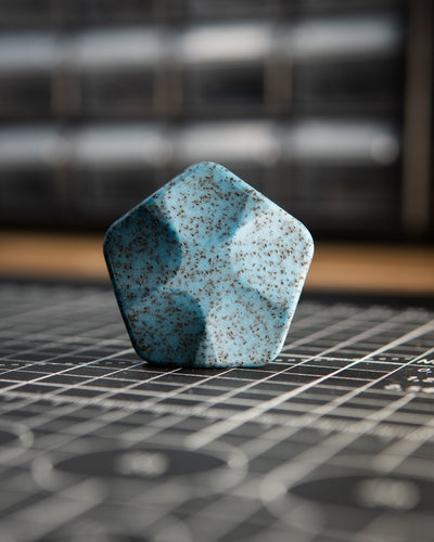 The ISO - Silent Magnetic Haptic Coin (Grip-Tec GripX, Blue Glow)