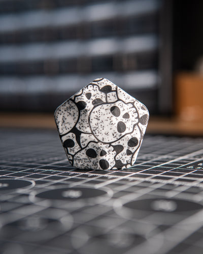 The ISO - Silent Magnetic Haptic Coin (Grip-Tec GripX, White Skully)