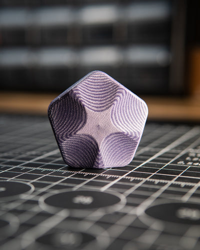 The ISO - Silent Magnetic Haptic Coin (Violet Linen Micarta)