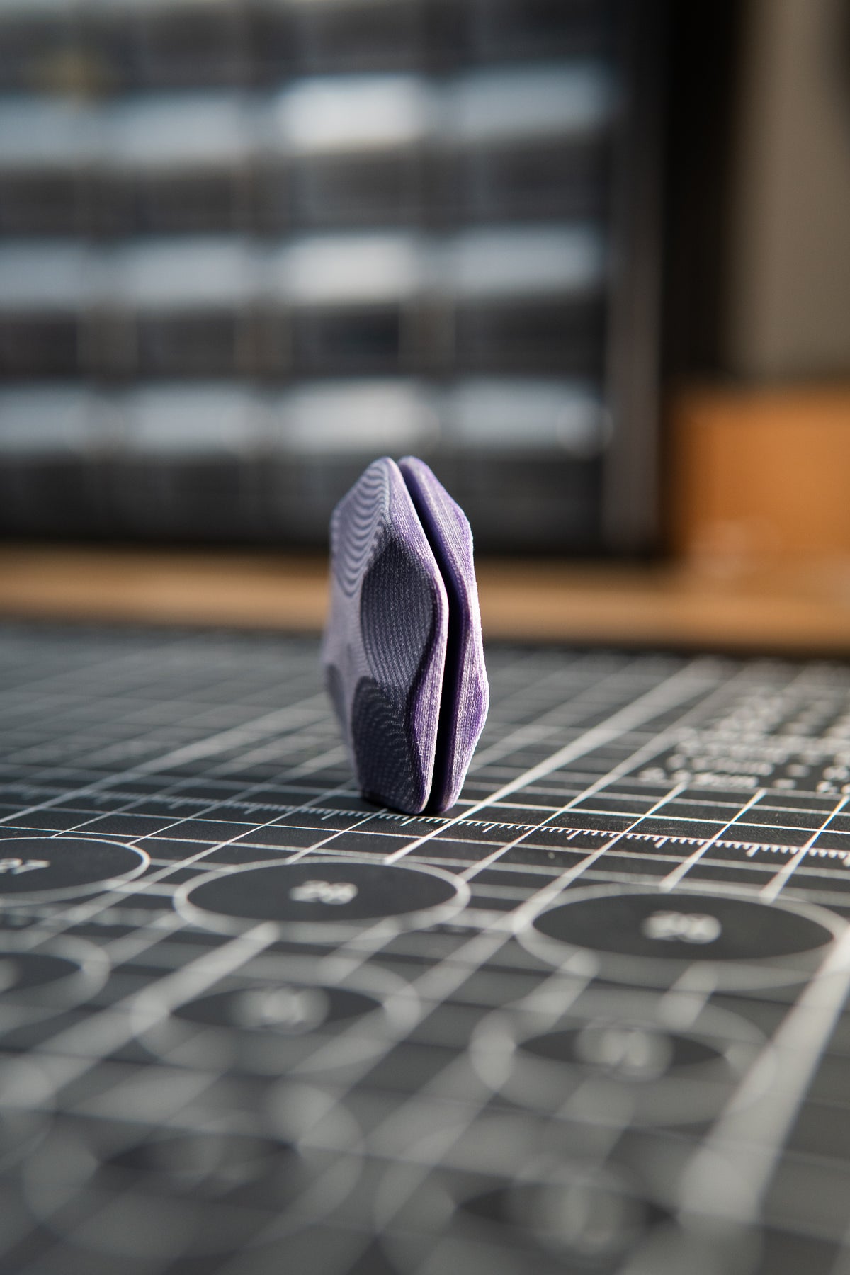 The ISO - Silent Magnetic Haptic Coin (Violet Linen Micarta)