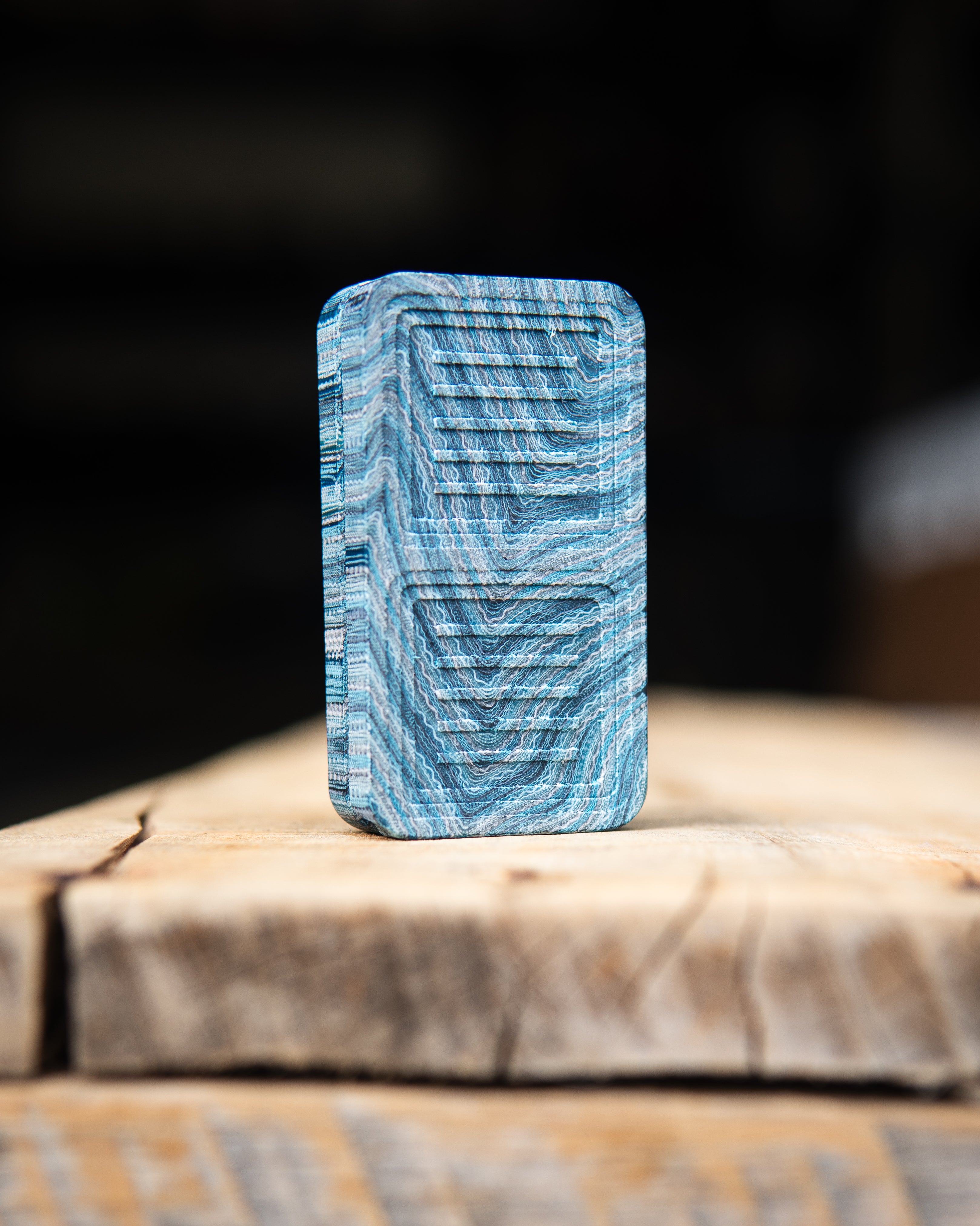 Tile Fidget Slider - Maker's Choice, Sky Waves Micarta