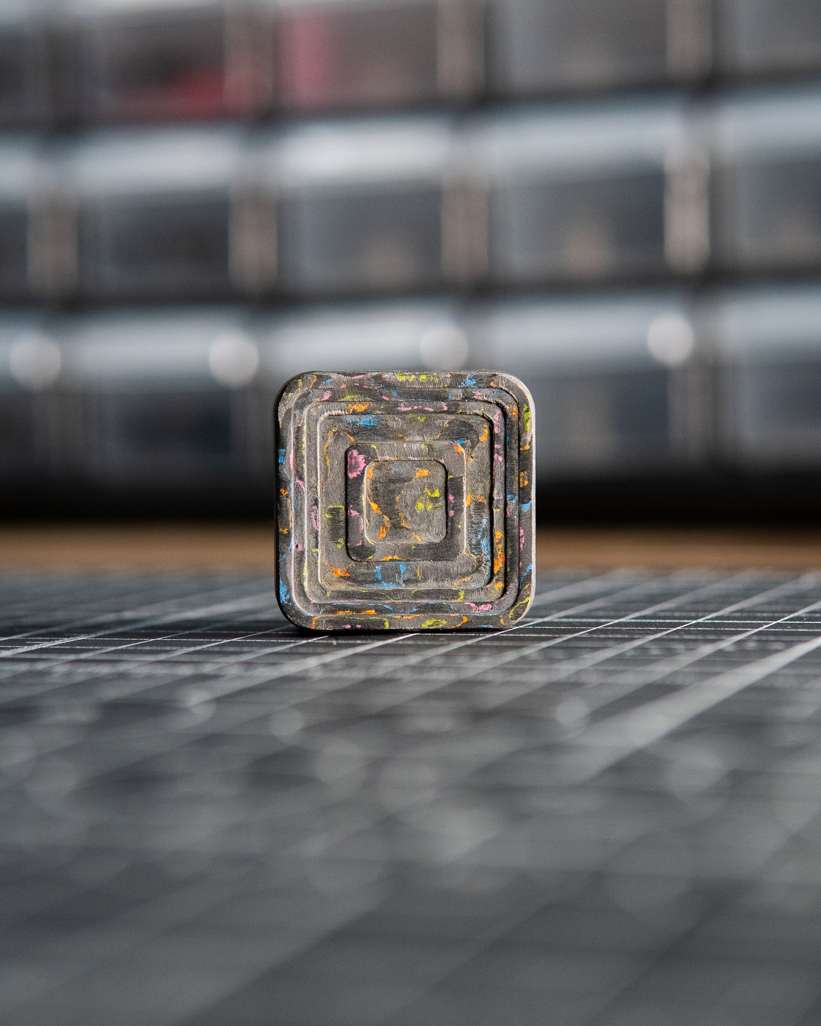 Mini Tile Fidget Slider - Maker's Choice, 80's Camo Carbon