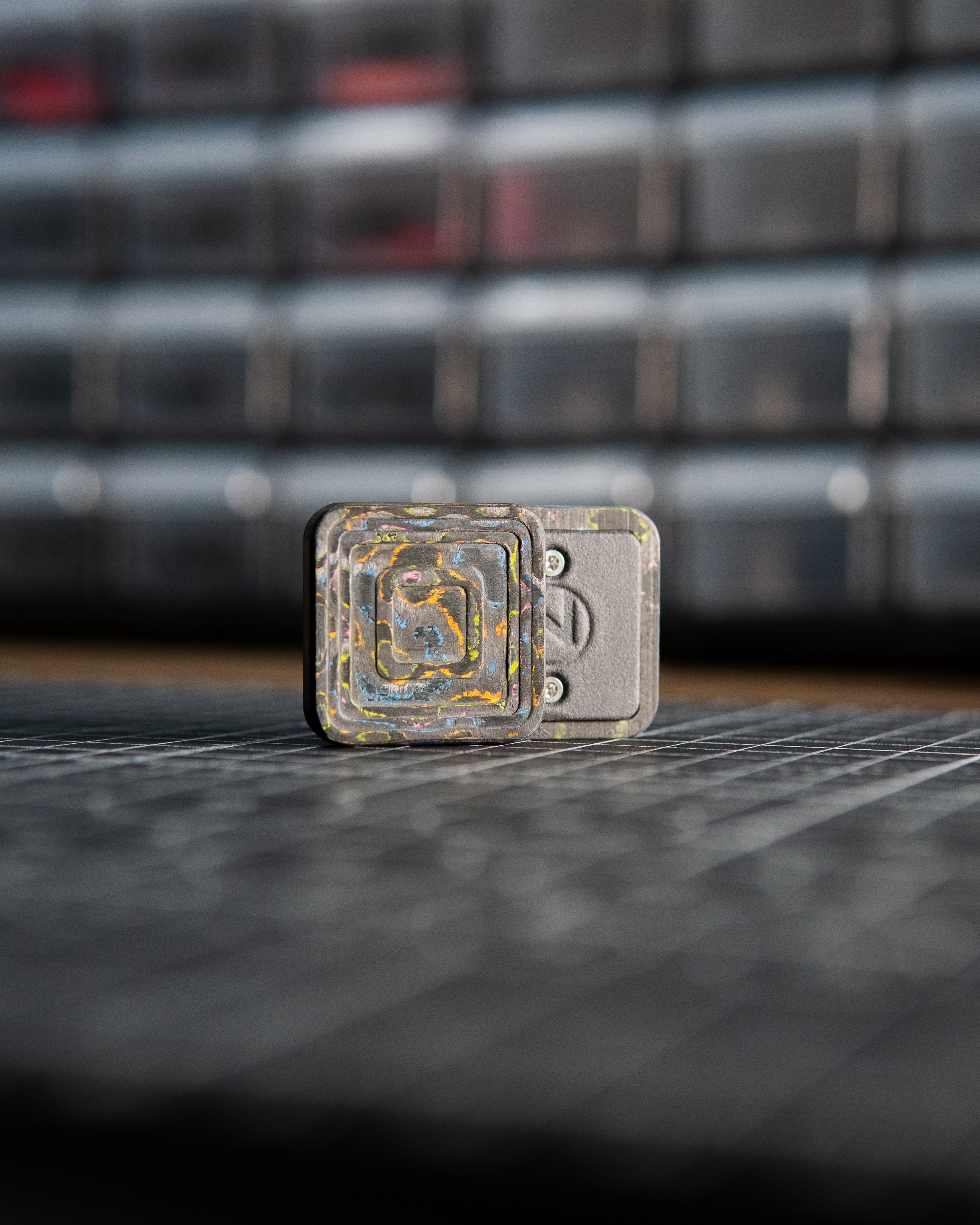 Mini Tile Fidget Slider - Maker's Choice, 80's Camo Carbon