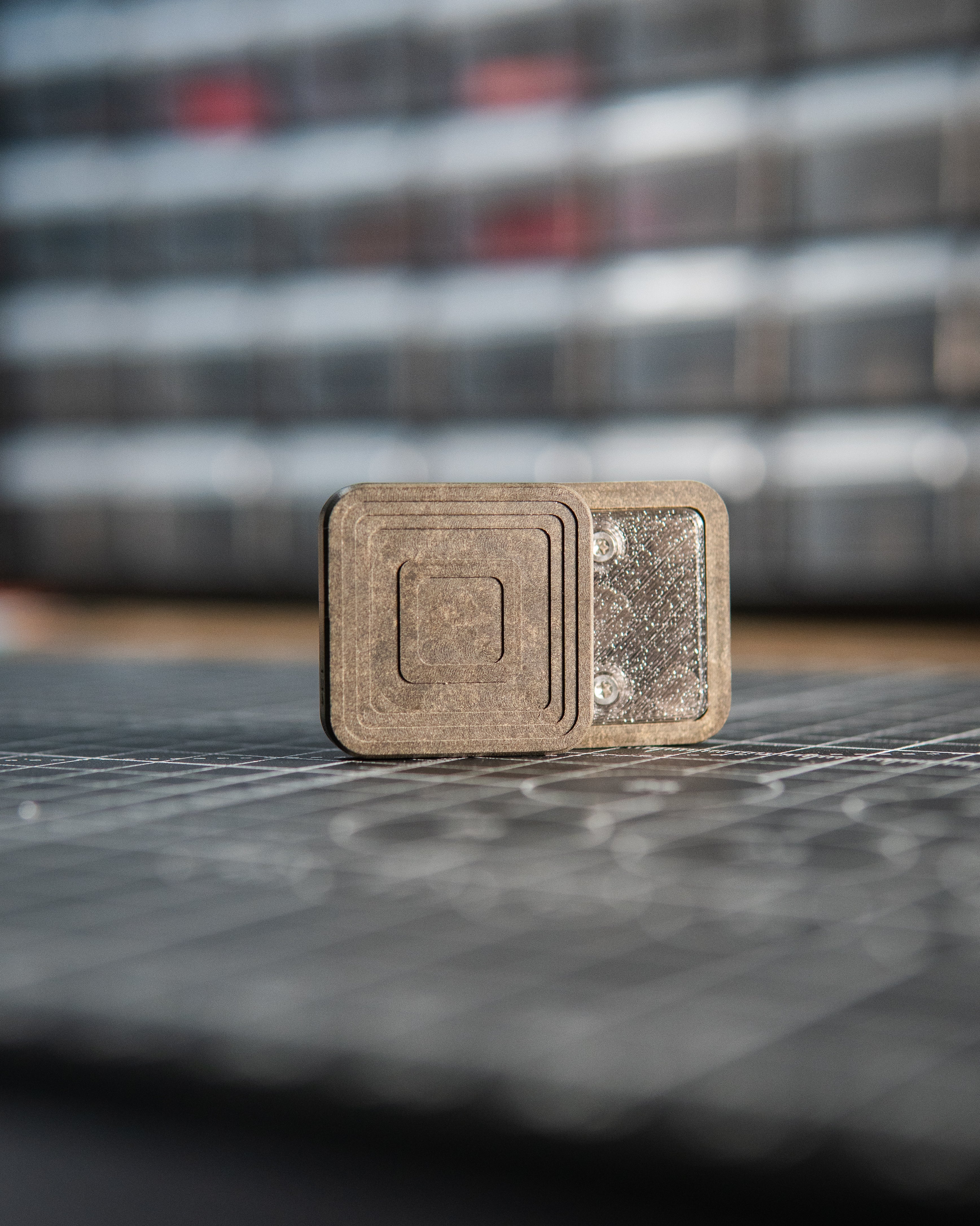 Mini Tile Fidget Slider - Maker's Choice, Chocolate Glacier Richlite