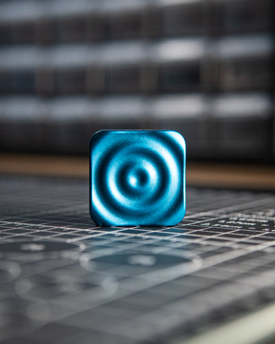 Mini V2 Tile Fidget Slider, Ripple - Aluminum Tidepool Blue
