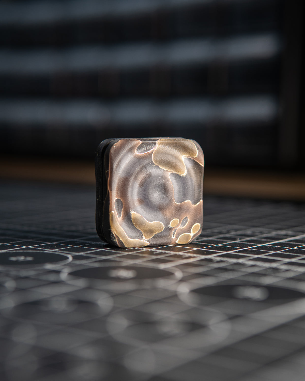 Mini V2 Tile Fidget Slider, Ripple - Raffir Noble Brass & Bronze Composite