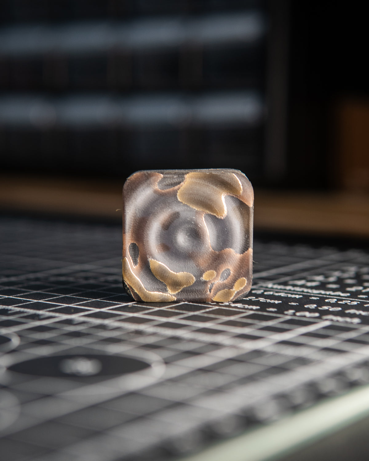 Mini V2 Tile Fidget Slider, Ripple - Raffir Noble Brass & Bronze Composite