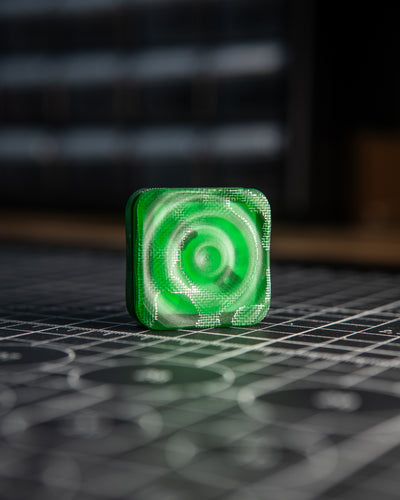 Mini V2 Tile Fidget Slider, Ripple - Raffir Green Alume Moon Composite