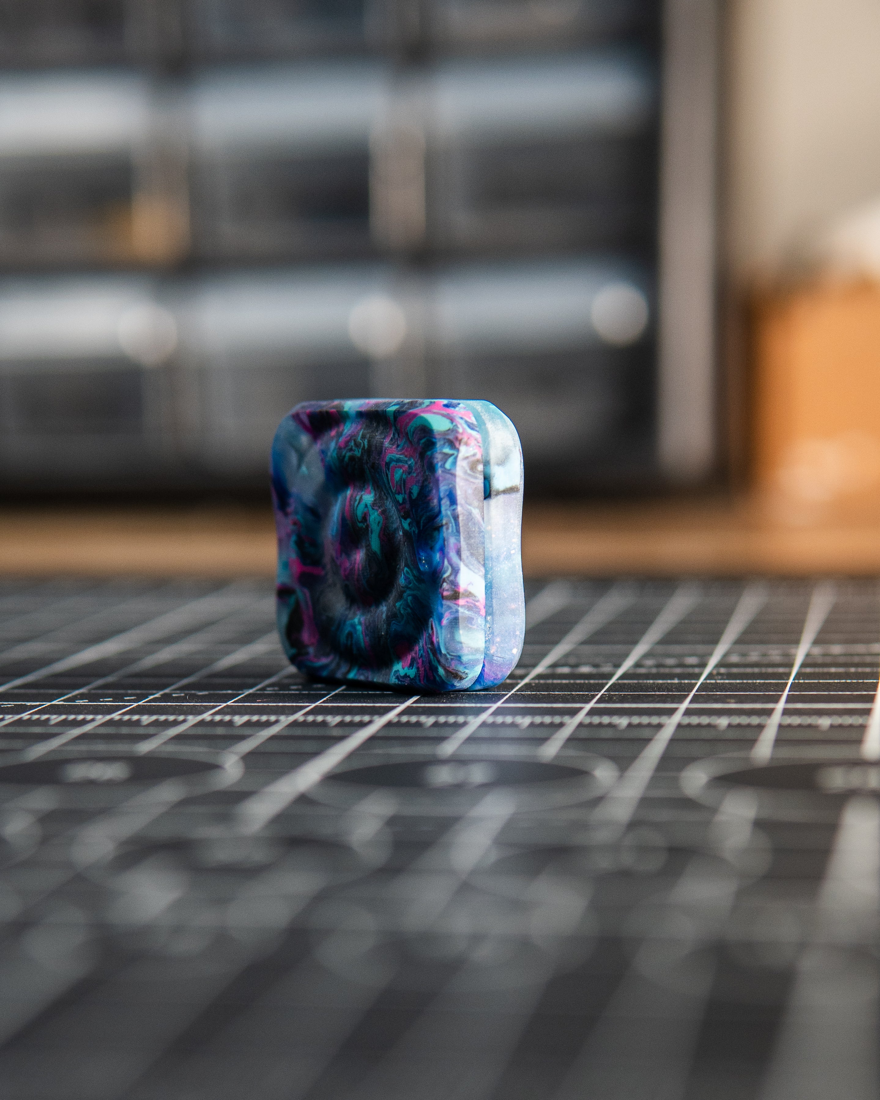 Mini V2 Ripple Tile Fidget Slider - Maker's Choice, Blurple Resin