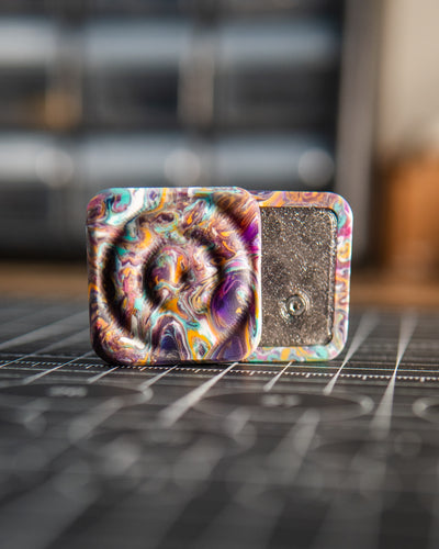 Mini V2 Ripple Tile Fidget Slider - Maker's Choice, Orange Hint Resin